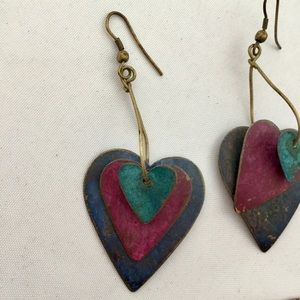 1980’s Style Vintage Heart Earrings